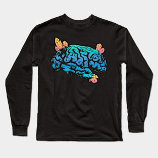 Crystals Brain - Blue and Yellow Long Sleeve T-Shirt